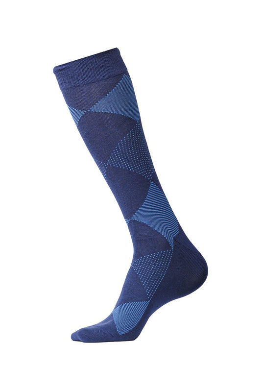 Dual Blue Box Pattern Socks