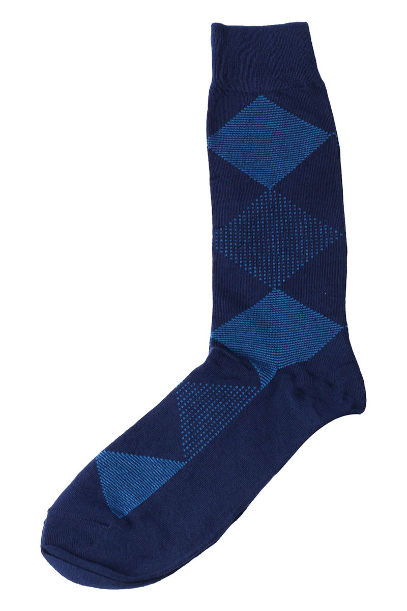 Dual Blue Box Pattern Socks