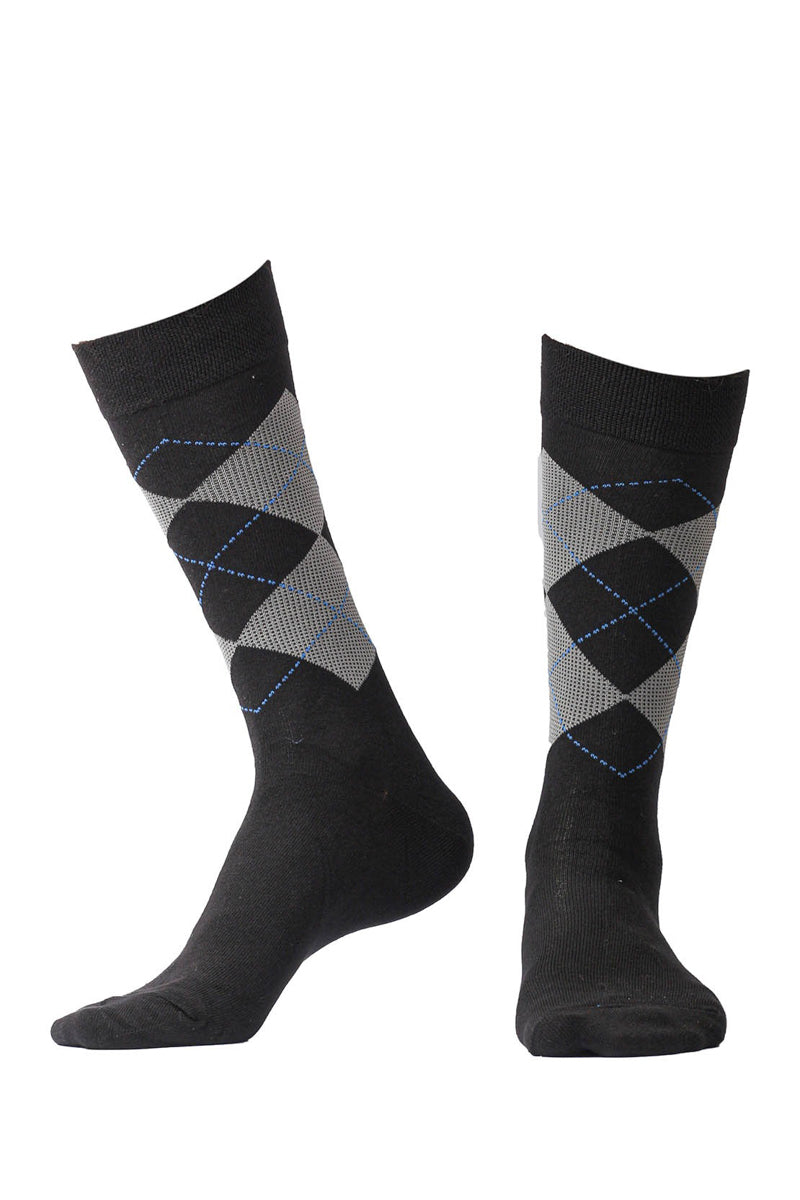 Black Grey Box Pattern Socks