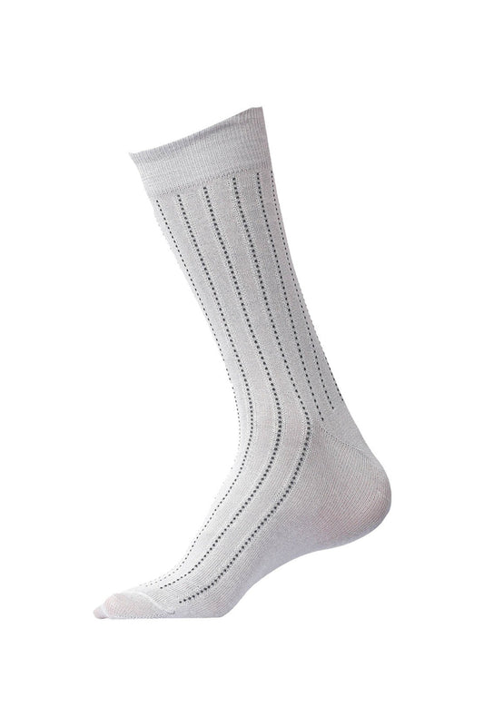 Light Grey Dotted Lines Socks