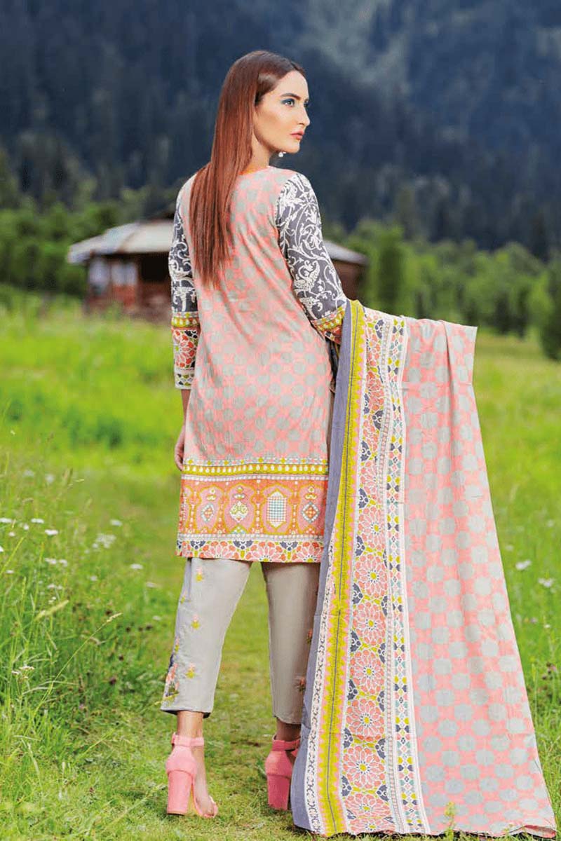 3Pc Unstitched Embroidered Lawn Z-004