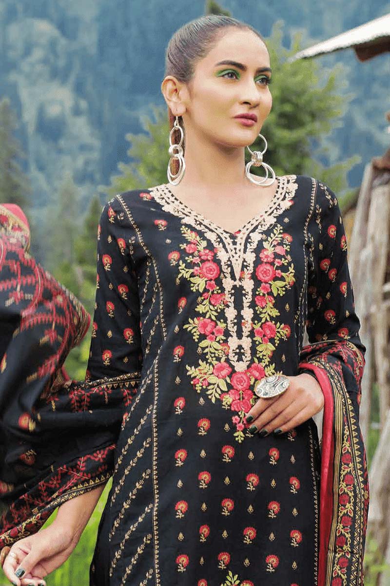 3Pc Unstitched Embroidered Lawn Z-009