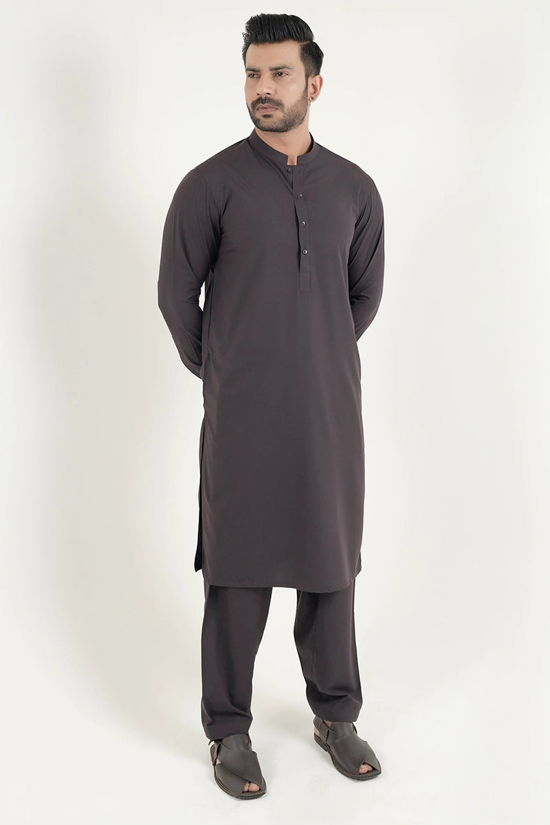 Shalwar Kameez, Fine Wash & Wear, Dark Plum, Ban