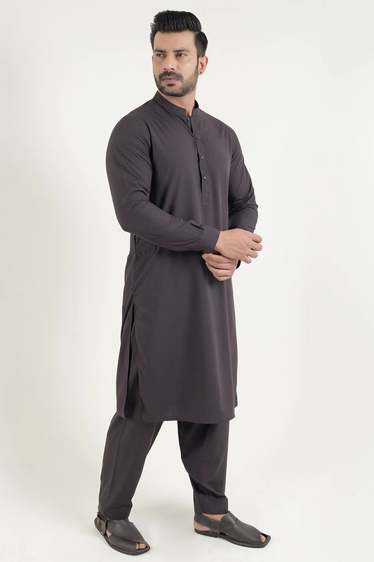 Shalwar Kameez, Fine Wash & Wear, Dark Plum, Ban