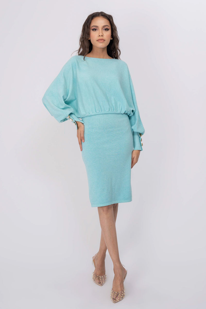 HNH Andy Sweater Dress SWT0057-TRQ