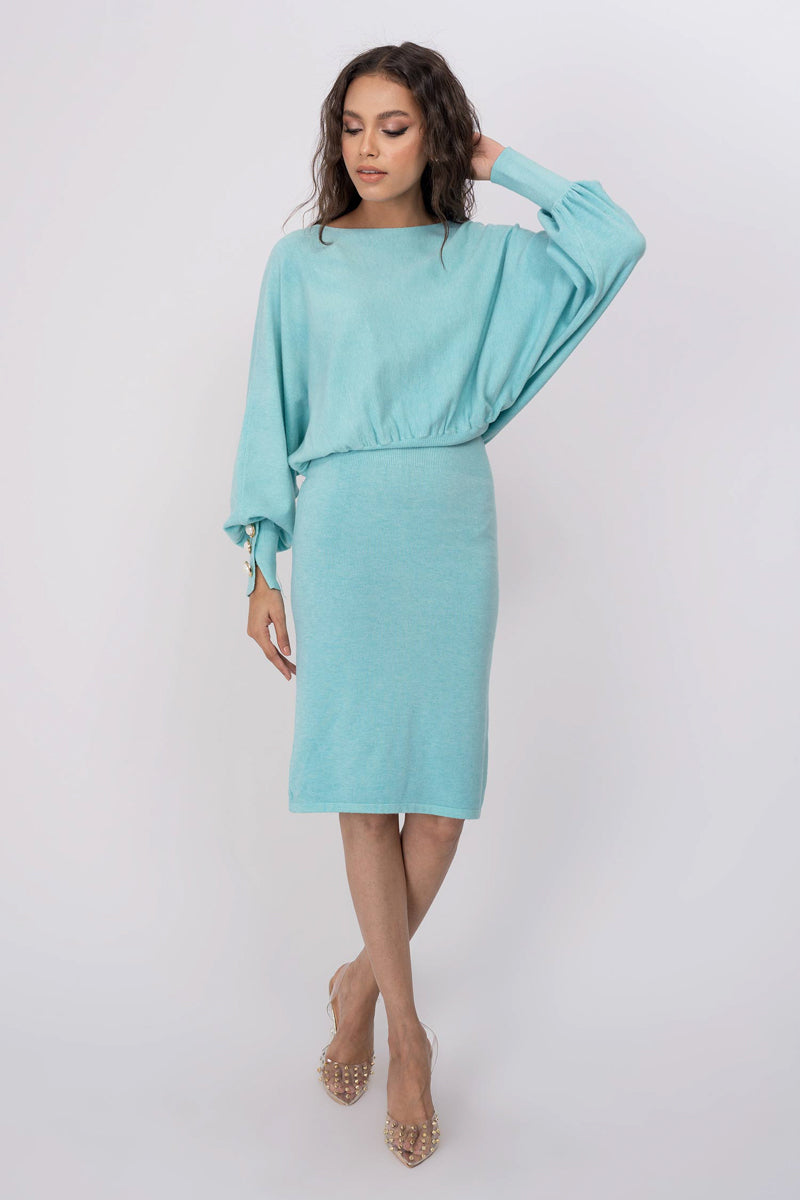 HNH Andy Sweater Dress SWT0057-TRQ