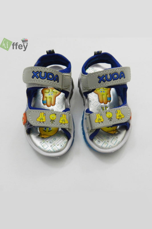 Xuda Smiley Faces Sport Sandal For Kids-Grey