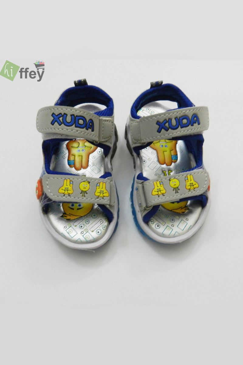 Xuda Smiley Faces Sport Sandal For Kids-Grey