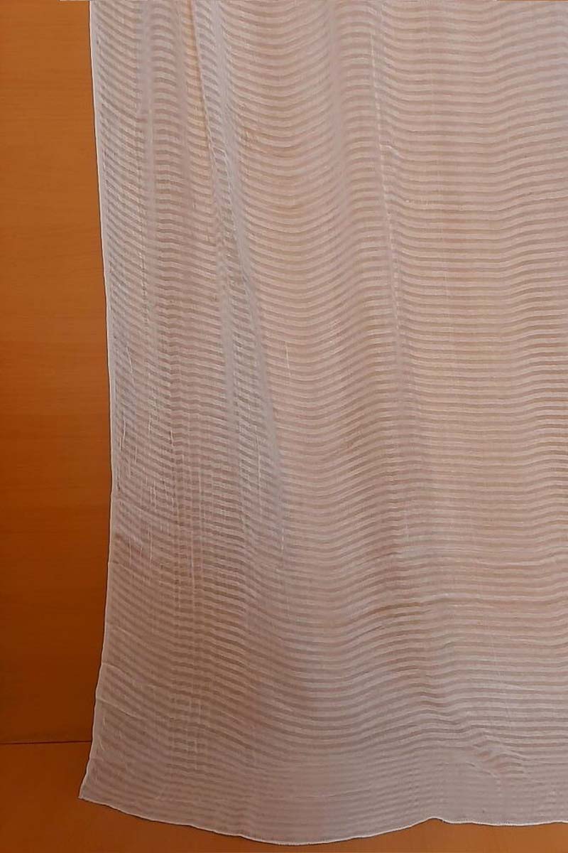 Striped Chiffon Dupatta - White - ZD762
