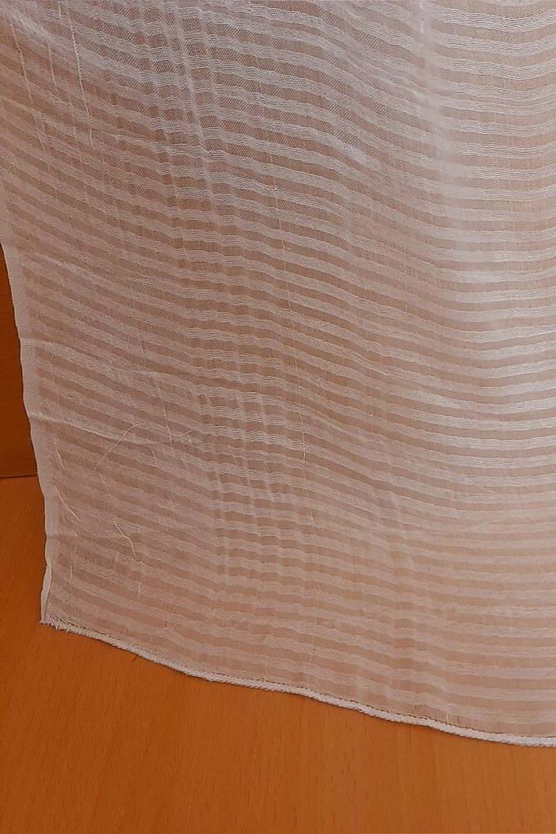 Striped Chiffon Dupatta - White - ZD762