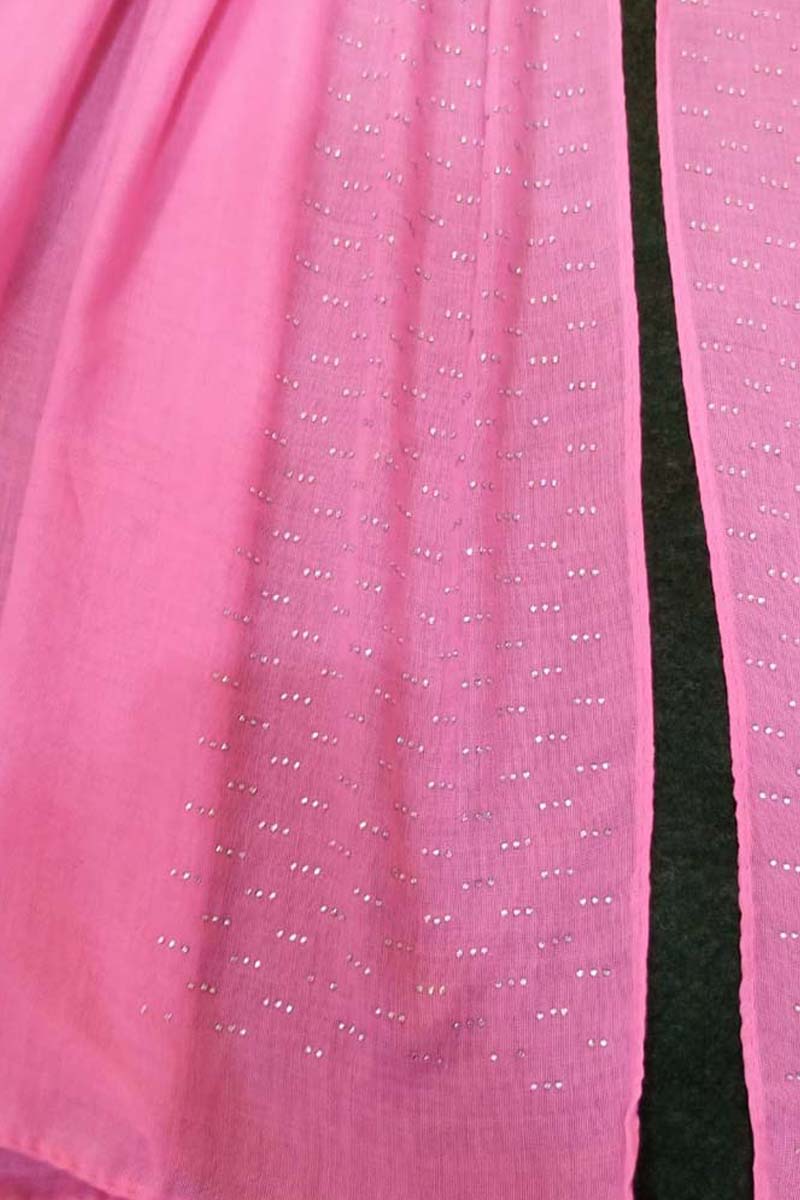 Embroided Lawn Large Scarf / Stole - 190 x 80 Cm - Light Pink - ZSC102