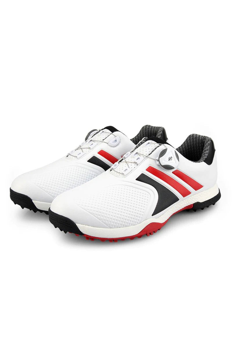 Tigerline Golf Fusion V2 Autolacing Spikeless Golf Shoes Red White