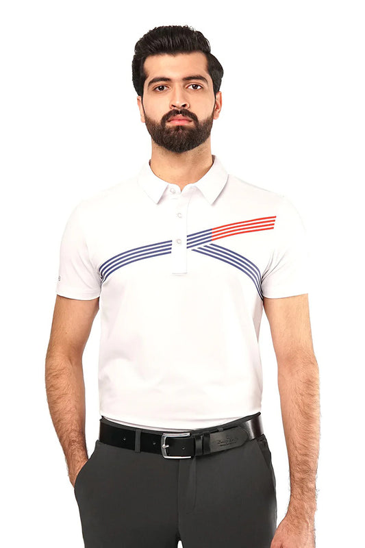 Tigerline Golf Riviera Polo T-Shirt White
