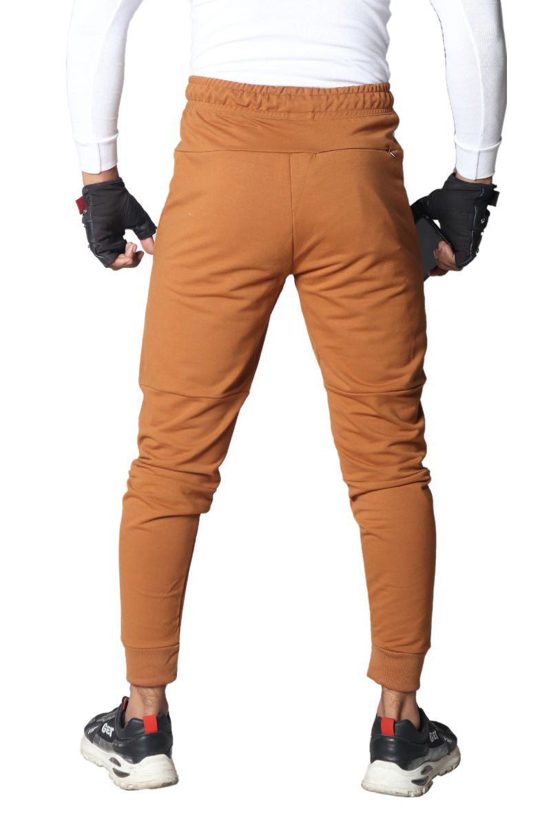 French Terry Premium Trousers For Sports Casual Fitness Jogging Caramel