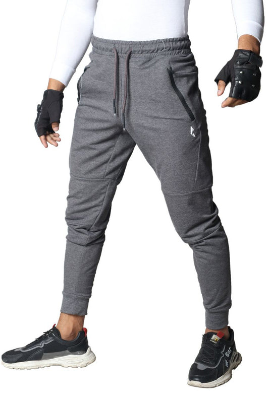 French Terry Premium Trousers For Sports Casual Fitness Jogging Charcoal