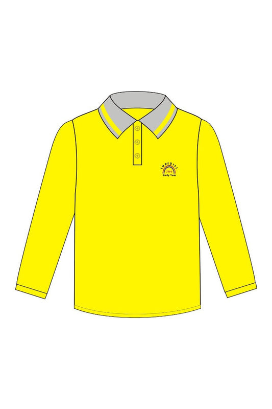 Polo Shirt Yellow With Logo Full Sleeve For Boys
