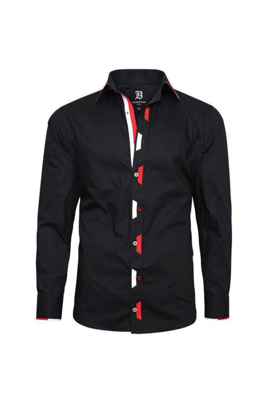 Men’s Italian Style Black Regular Fit Formal Shirt