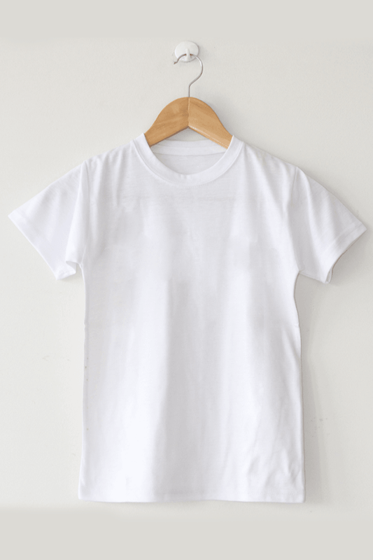 White Cotton Round Neck Basic T Shirt For Mens - BuyZilla.pk