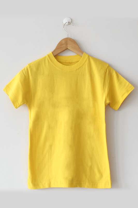 Basic Round Neck Half Sleeves Yellow T-Shirt For Mens - BuyZilla.pk