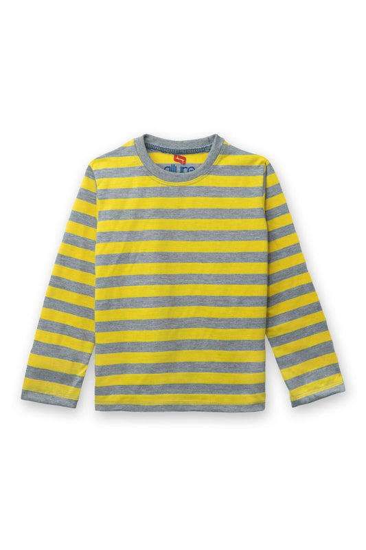 AllurePremium Kids Full Sleeves T-Shirt Grey Yellow