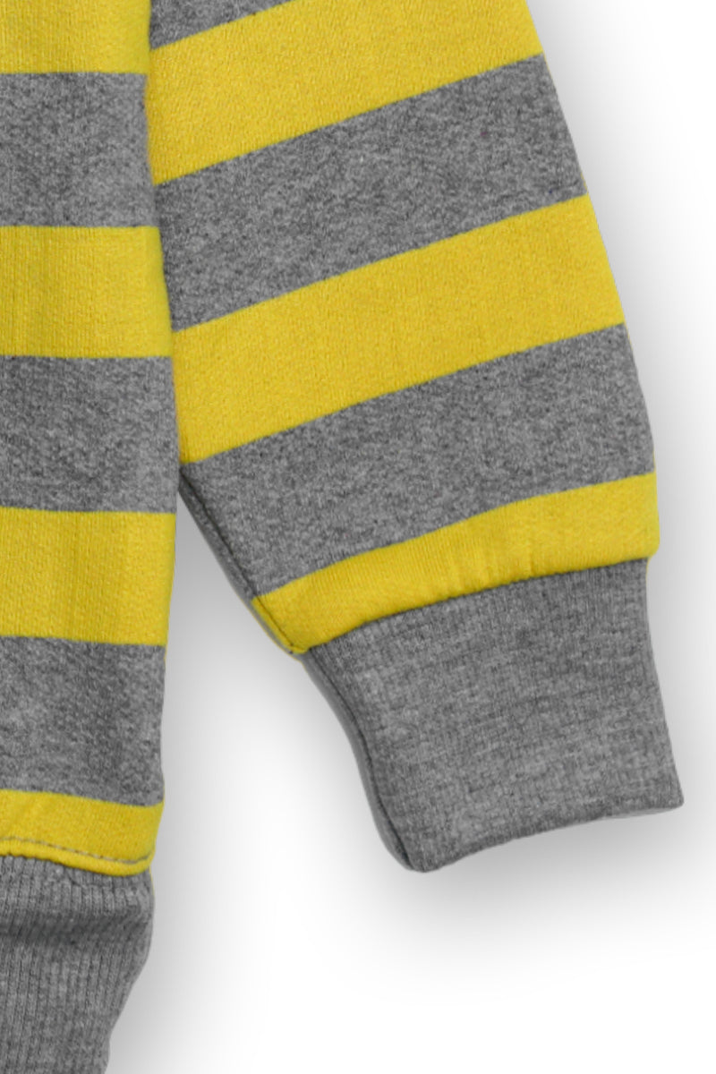 AllurePremium Kids Sweat Shirt Grey Yellow Striper