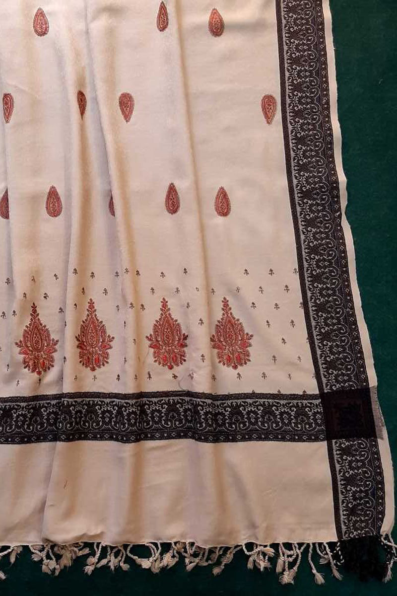 Embroided - Kashmiri Shawl - Large - Warm - Skin - ZSH169