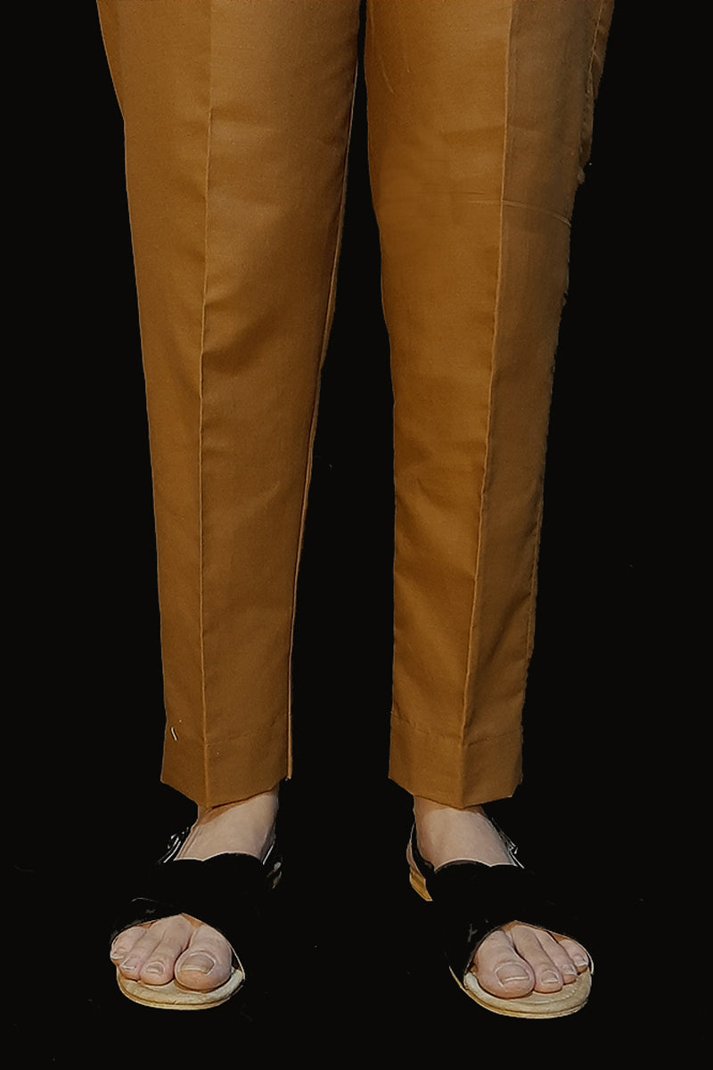 Plain Trouser Pant - Cotton - Brown - ZT116