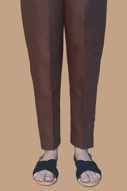 Plain Trouser Pant - Cotton - Chocolate - ZT116