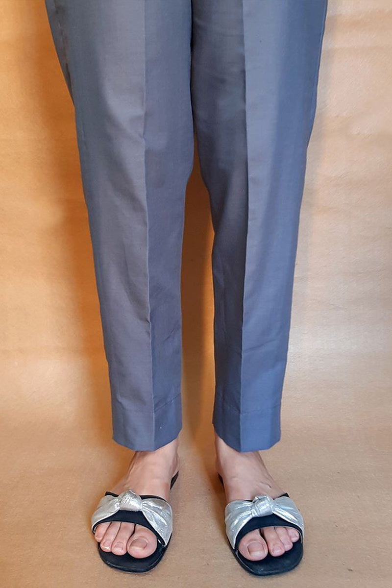 Plain Trouser Pant - Cotton - Grey - ZT116