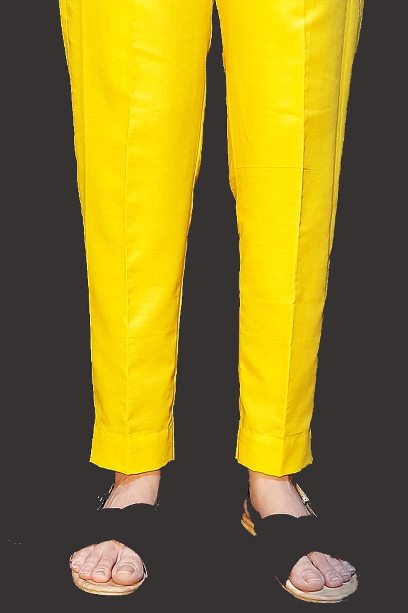 Plain Trouser Pant - Cotton - Yellow - ZT116