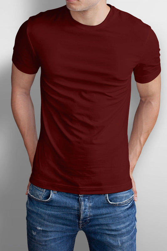 Maroon Cotton T-Shirt (Exclusive Collection) AE40