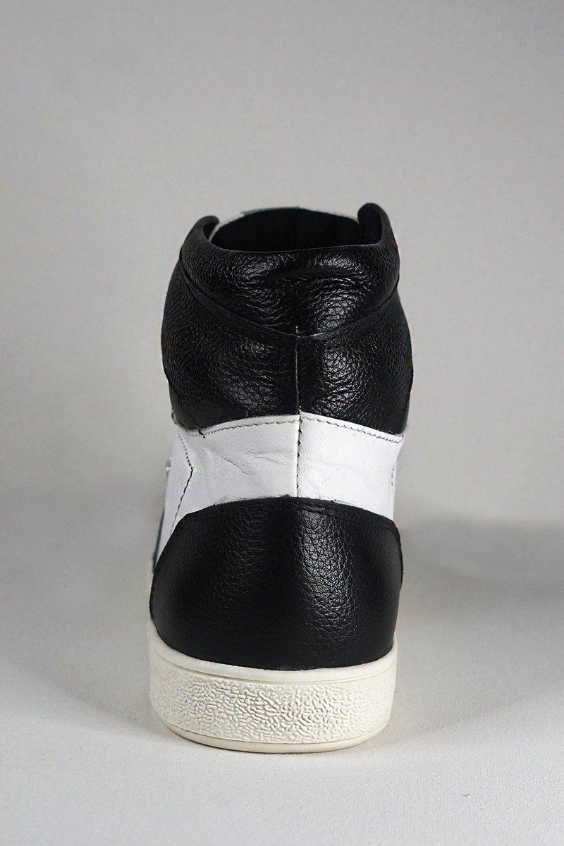 Hand Made Leather BLACK/WHITE Shoes HMSLF20009