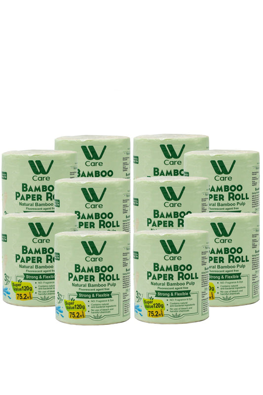 WBM Care Bamboo Paper Roll Tissue 3Ply (Pack Of 10)