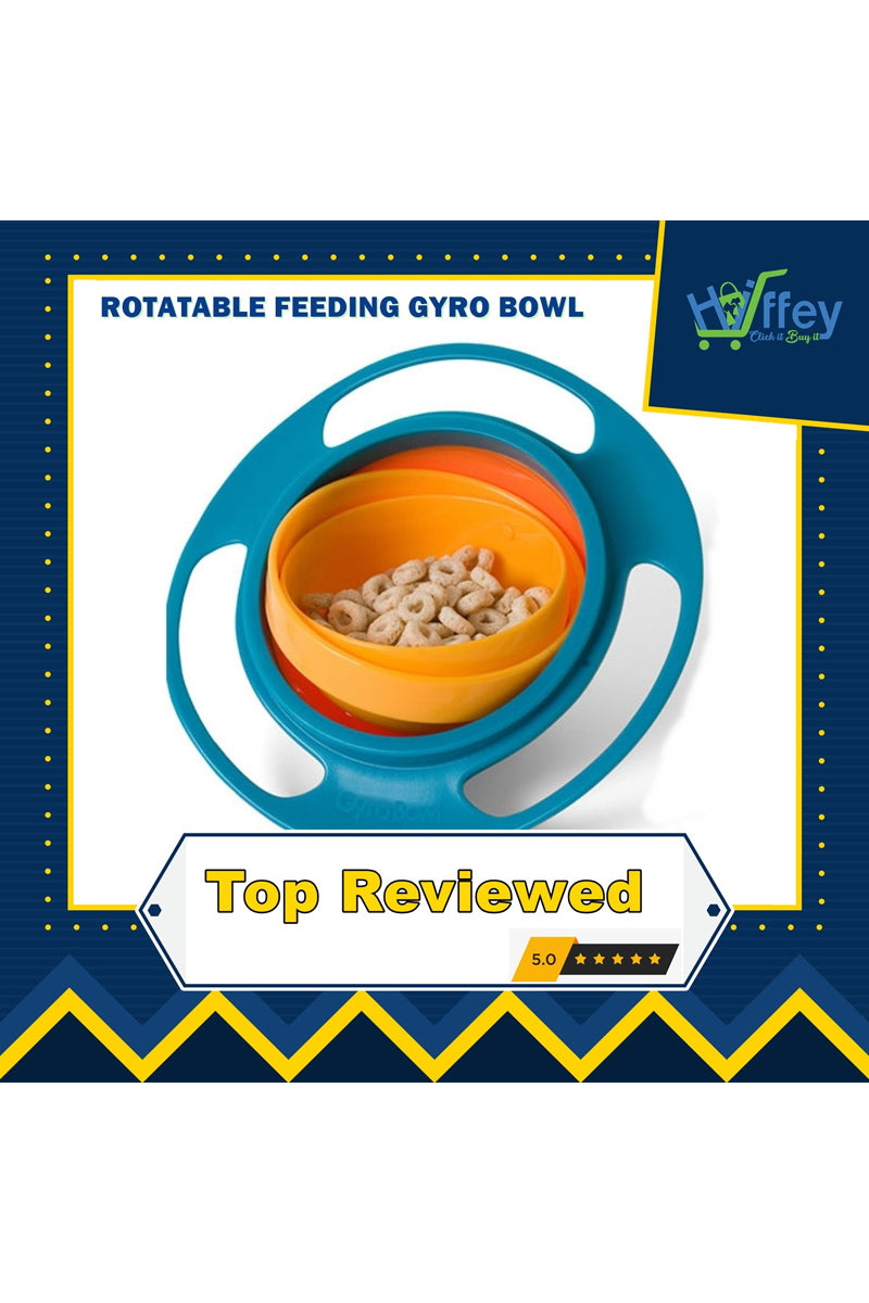 Non Spill Rotatable Feeding Gyro Bowl for Kids