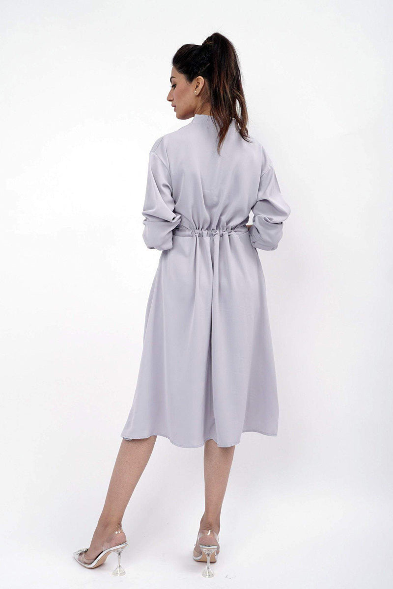 HNH Wendy Wrap Dress DS044-GRY