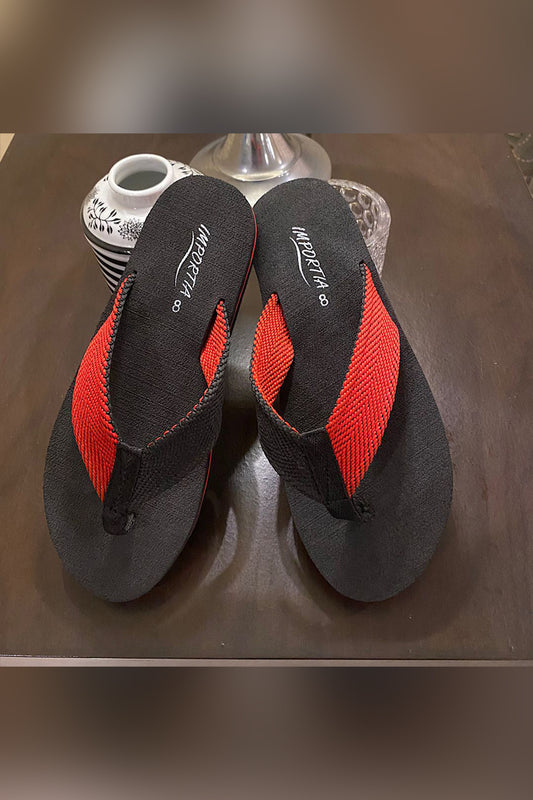 Red And Black Flipflops