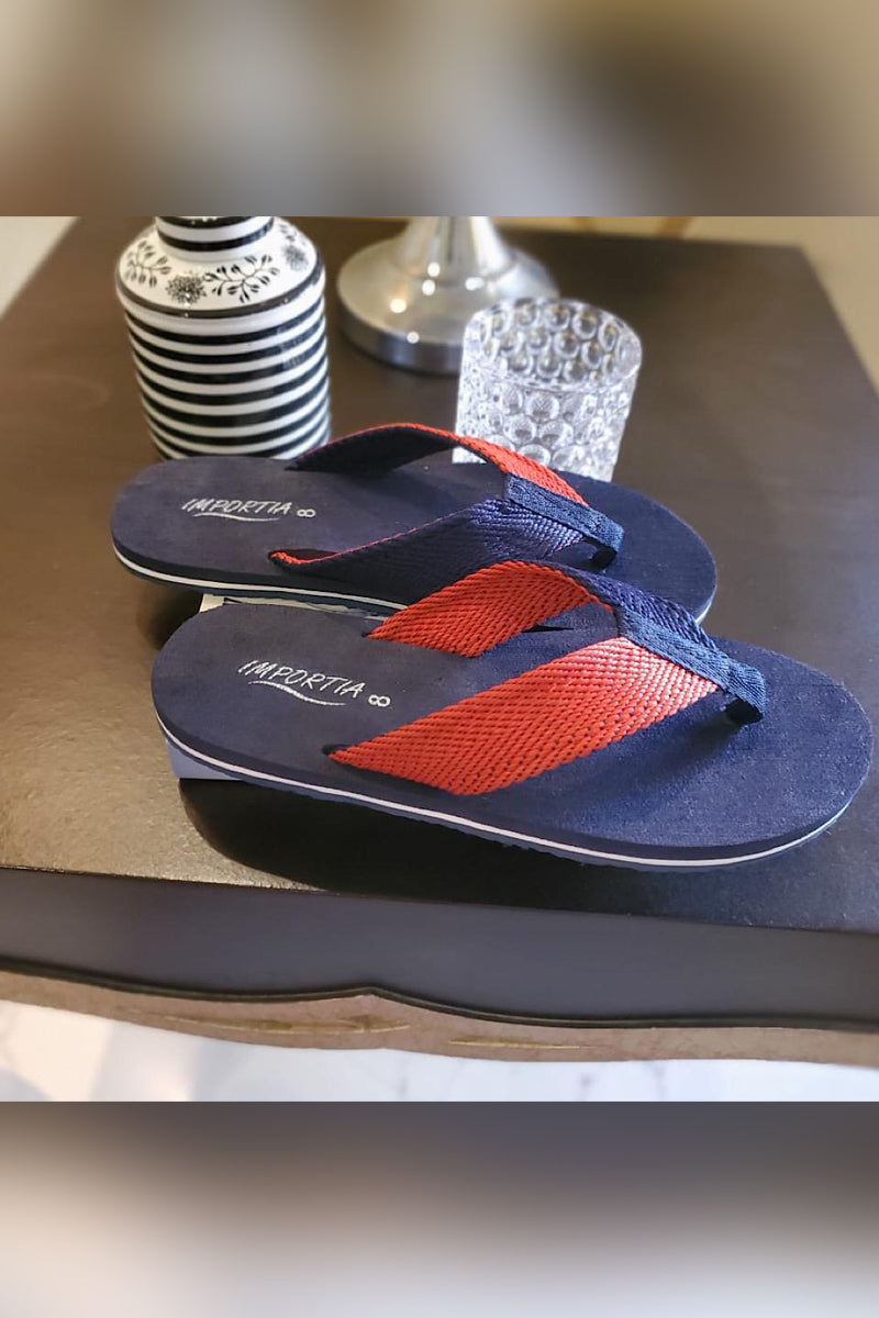 Blue And Red Flipflops