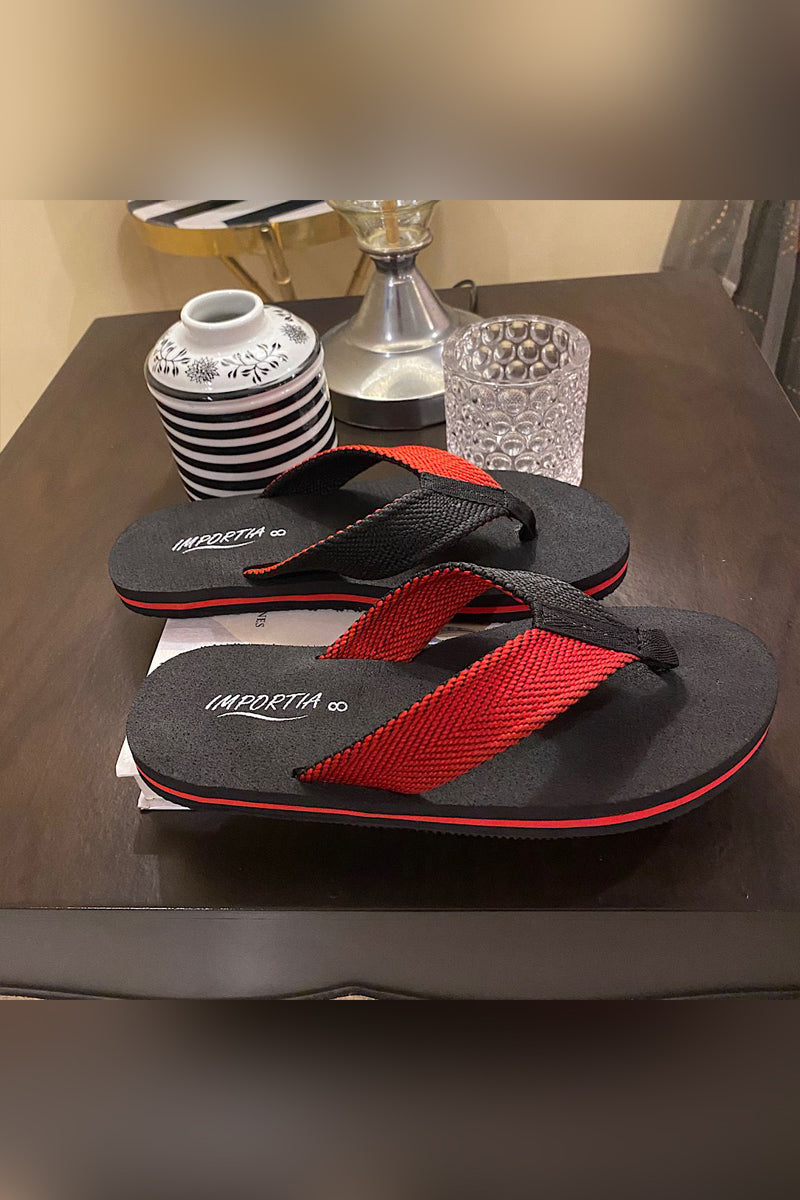 Red And Black Flipflops