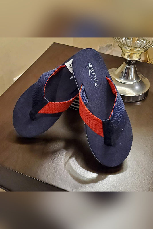Blue And Red Flipflops