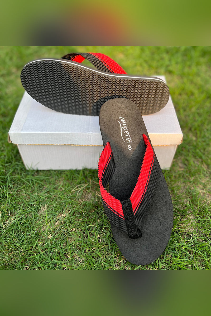 Black And Red Flipflops