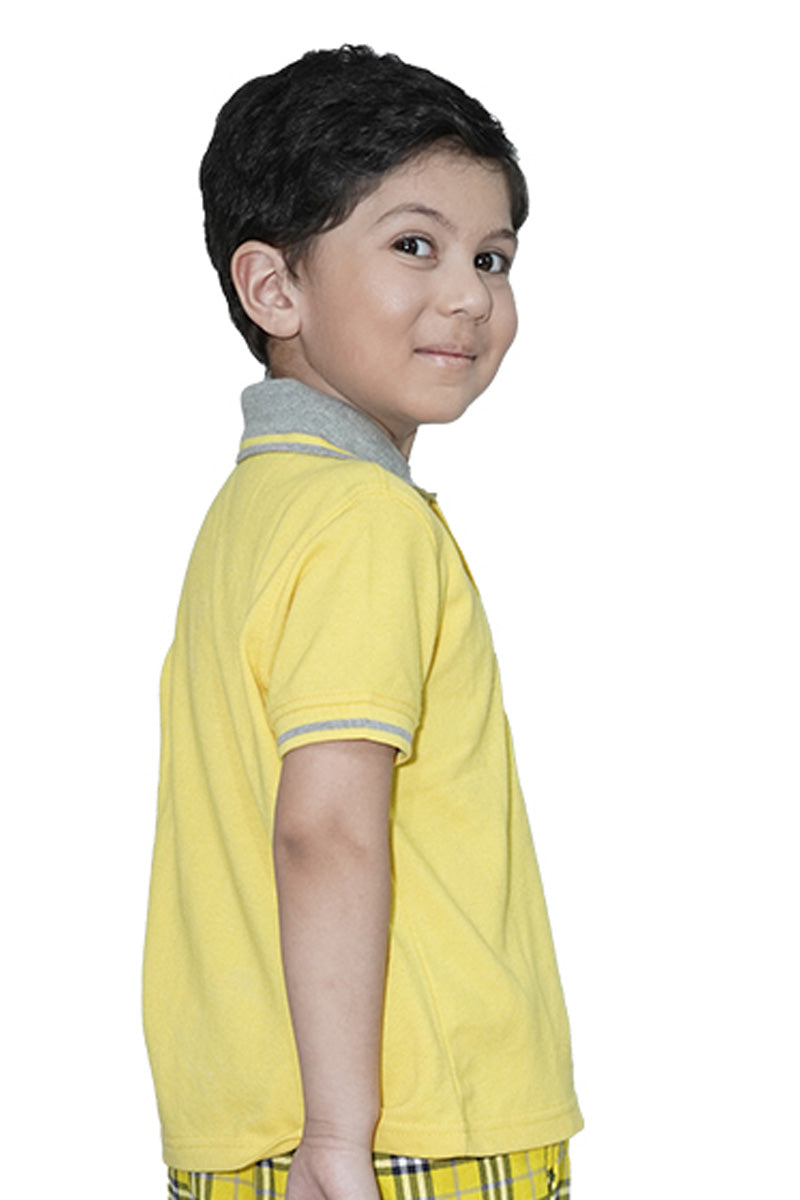 Polo Shirt Yellow With Logo H/S For Boys