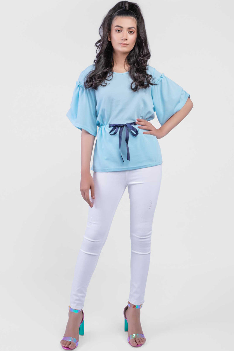 Mazzy Tie Front Blouse BL042-LBL