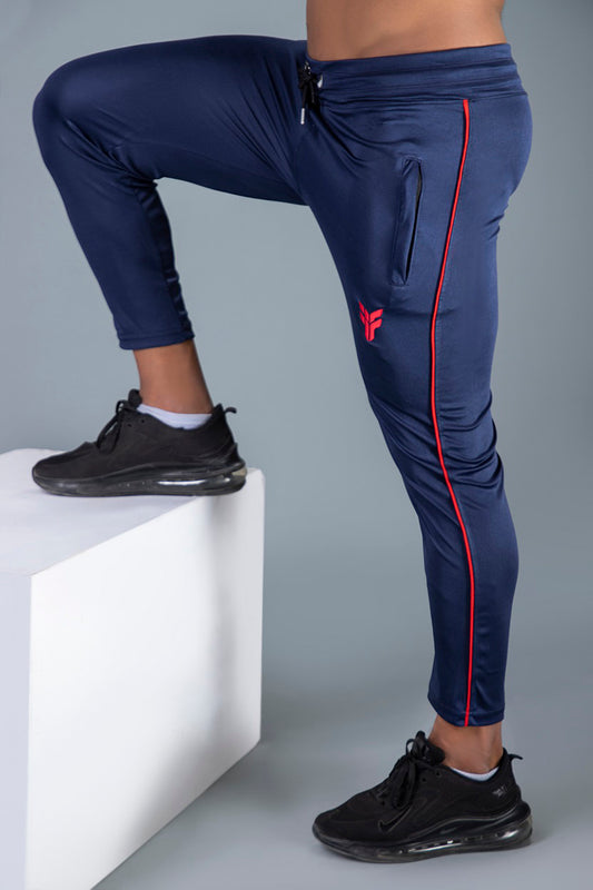 Navy Dry Fit Trouser with Red Side Piping