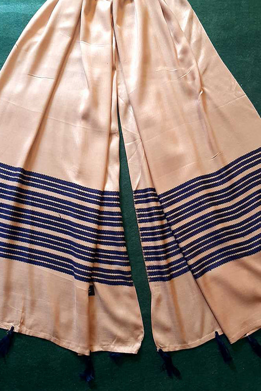 Striped Soft Cotton Scarf / Stole - 190 x 70 cm - Navy - ZSC93