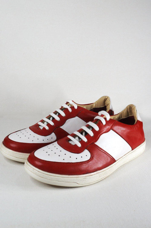 Hand Made Leather Maroon/white Shoe HMSLF20011