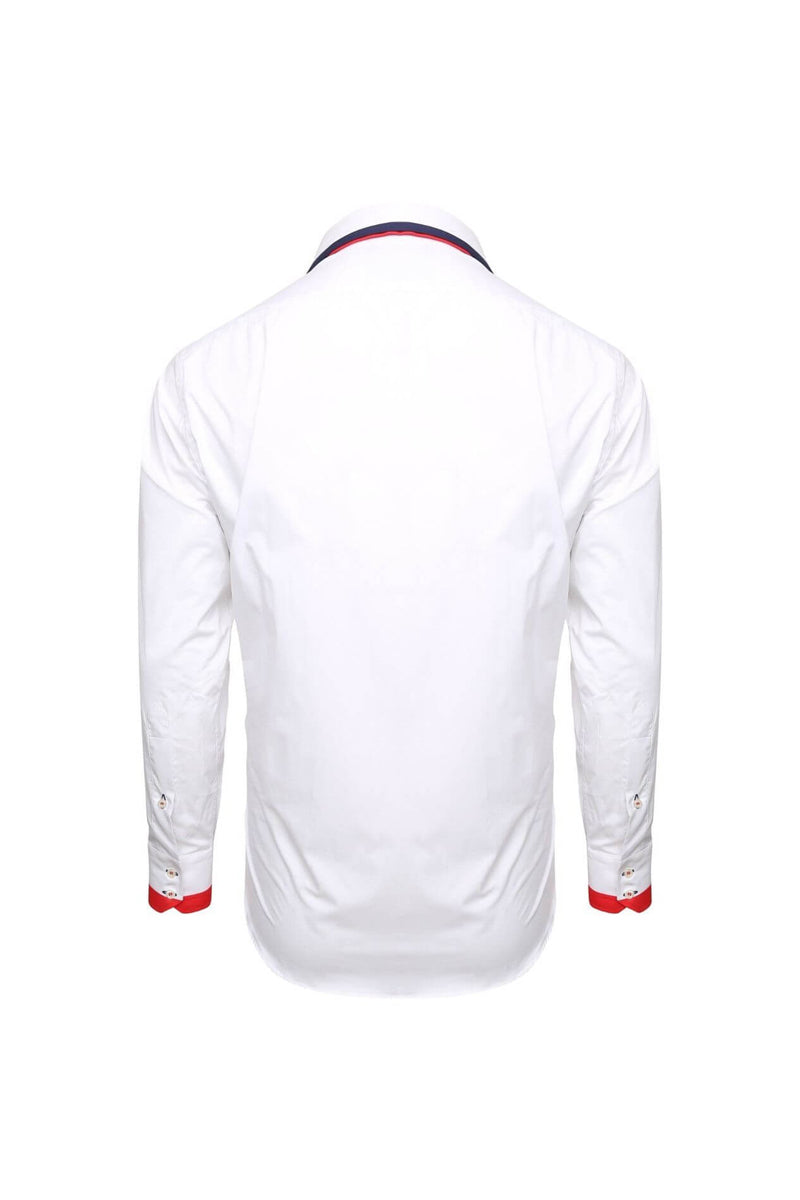 Men’s Italian Style White Triple Collar Regular Fit Formal Shirt