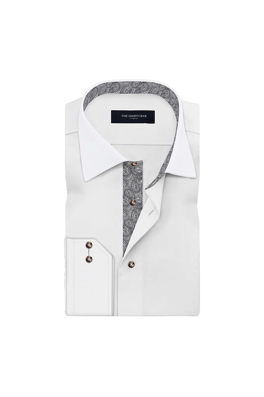 Men's White Twill Regular Fit Formal Shirt