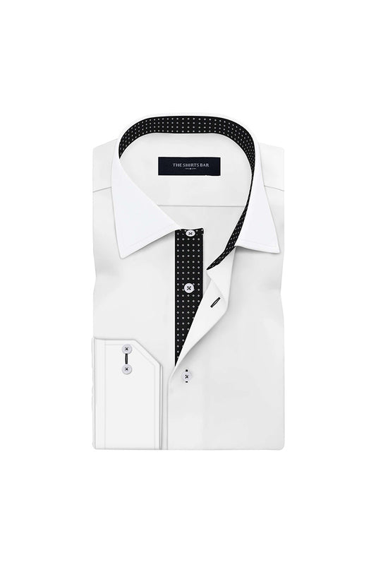 Men's White Plain Regular Fit Formal Shirt
