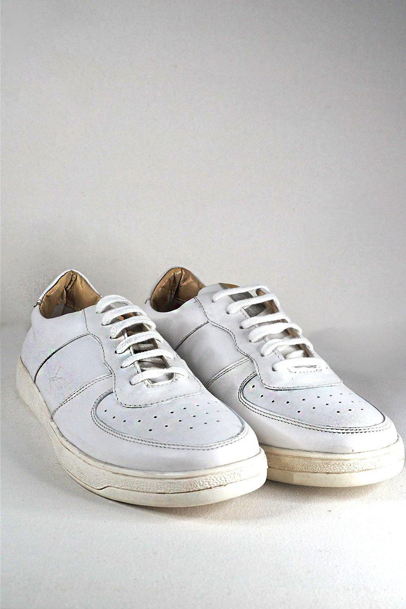 Hand Made Leather  White Shoe HMSLF20014